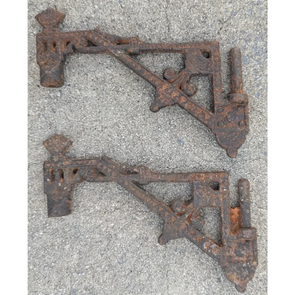 Cast Iron Wall Hanging Oil Lamp Bracket Only Part Lot of 5